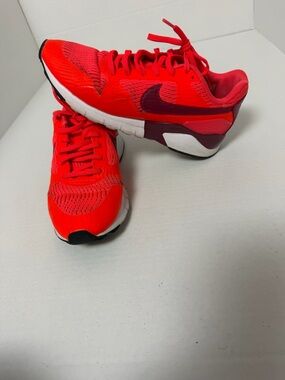 Nike Red Mesh Sneakers with Maroon Swoosh